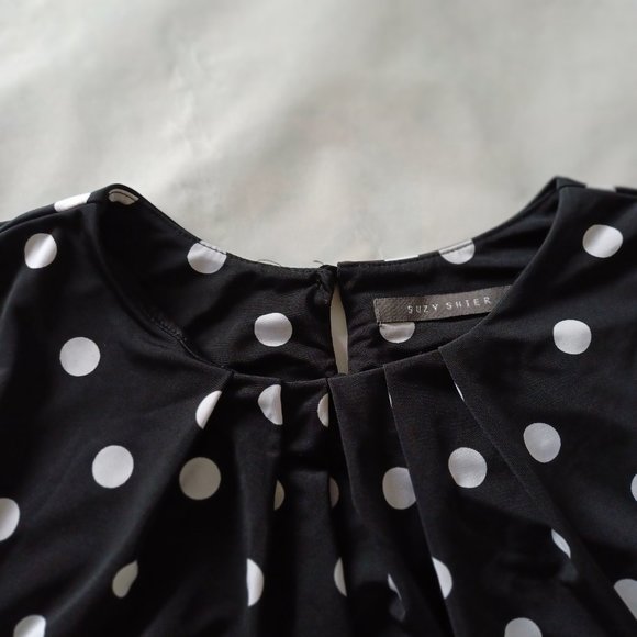 Polka Dots Suzy Shier M Top Blouse - Picture 3 of 12